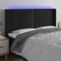 Cabecero con LED de terciopelo negro 203x16x118/128 cm de , Cabeceros y pies de cama - Ref: Foro24-3123976, Precio: 159,99 €,...