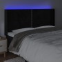 Cabecero con LED de terciopelo negro 203x16x118/128 cm de , Cabeceros y pies de cama - Ref: Foro24-3123976, Precio: 159,99 €,...