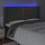 Dark gray velvet headboard with LED 183x16x118/128 cm by , Headboards and footboards - Ref: Foro24-3123969, Price: 146,00 €, ...