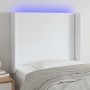 Cabecero con LED cuero sintético blanco 83x16x118/128 cm de , Cabeceros y pies de cama - Ref: Foro24-3123981, Precio: 83,57 €...