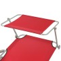 Tumbona con toldo de acero roja de vidaXL, Tumbonas - Ref: Foro24-42933, Precio: 90,36 €, Descuento: %