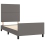 Estructura de cama con cabecero cuero sintético gris 90x190 cm de , Camas y somieres - Ref: Foro24-3125486, Precio: 160,28 €,...