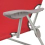 Tumbona con toldo de acero roja de vidaXL, Tumbonas - Ref: Foro24-42933, Precio: 90,36 €, Descuento: %