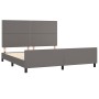 Bed frame with headboard gray synthetic leather 160x200cm by , Beds and slatted bases - Ref: Foro24-3125522, Price: 247,71 €,...