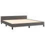 Bed frame with headboard gray synthetic leather 160x200cm by , Beds and slatted bases - Ref: Foro24-3125522, Price: 247,71 €,...