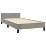 Light gray velvet bed frame with headboard 90x190 cm by , Beds and slatted bases - Ref: Foro24-3125666, Price: 153,17 €, Disc...