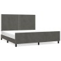 Estructura cama con cabecero terciopelo gris oscuro 180x200 cm de , Camas y somieres - Ref: Foro24-3125709, Precio: 256,37 €,...