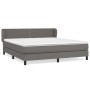 Cama box spring con colchón cuero sintético gris 160x200 cm de , Camas y somieres - Ref: Foro24-3127263, Precio: 517,64 €, De...