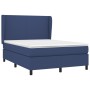 Box spring bed with blue fabric mattress 140x190 cm by , Beds and slatted bases - Ref: Foro24-3127803, Price: 490,99 €, Disco...