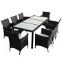 9-piece garden dining set and black synthetic rattan cushions by vidaXL, Garden sets - Ref: Foro24-43118, Price: 716,37 €, Di...