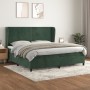 Box spring bed with dark green velvet mattress 200x200 cm by , Beds and slatted bases - Ref: Foro24-3129174, Price: 683,36 €,...