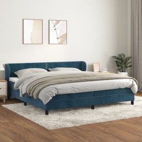 Box spring bed with dark blue velvet mattress 200x200 cm by , Beds and slatted bases - Ref: Foro24-3127455, Price: 562,40 €, ...