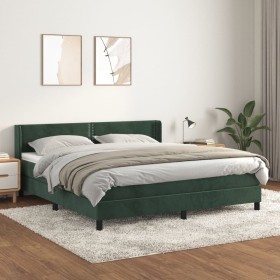 Cama box spring con colchón terciopelo verde oscuro 180x200 cm de , Camas y somieres - Ref: Foro24-3130916, Precio: 524,99 €,...