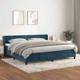 Box spring bed with dark blue velvet mattress 200x200 cm by , Beds and slatted bases - Ref: Foro24-3130923, Price: 569,18 €, ...