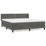 Box spring bed with dark gray velvet mattress 180x200 cm by , Beds and slatted bases - Ref: Foro24-3130914, Price: 548,08 €, ...