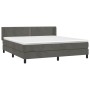 Box spring bed with dark gray velvet mattress 180x200 cm by , Beds and slatted bases - Ref: Foro24-3130914, Price: 548,08 €, ...