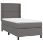 Cama box spring con colchón cuero sintético gris 80x200 cm de , Camas y somieres - Ref: Foro24-3132409, Precio: 341,72 €, Des...