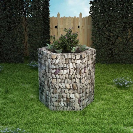 Arriate hexagonal de gaviones 100x90x100 cm de vidaXL, Maceteros y jardineras - Ref: Foro24-142533, Precio: 78,44 €, Descuent...