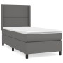 Box spring bed with gray synthetic leather mattress 90x200 cm by , Beds and slatted bases - Ref: Foro24-3132421, Price: 385,3...