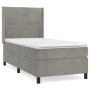 Box spring bed with light gray velvet mattress 90x190 cm by , Beds and slatted bases - Ref: Foro24-3132591, Price: 373,76 €, ...