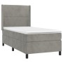 Box spring bed with light gray velvet mattress 90x190 cm by , Beds and slatted bases - Ref: Foro24-3132591, Price: 373,76 €, ...