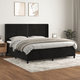 Cama box spring con colchón terciopelo negro 200x200 cm de , Camas y somieres - Ref: Foro24-3132641, Precio: 652,99 €, Descue...