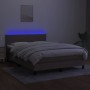 Cama box spring con colchón LED tela gris taupe 140x190 cm de , Camas y somieres - Ref: Foro24-3132993, Precio: 445,00 €, Des...