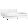 Cama box spring colchón y LED cuero sintético blanco 160x200 cm de , Camas y somieres - Ref: Foro24-3134172, Precio: 485,14 €...