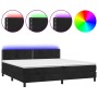 Box spring bed with mattress and LED black velvet 200x200 cm by , Beds and slatted bases - Ref: Foro24-3134365, Price: 593,13...