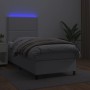 Box spring bed and LED mattress white synthetic leather 80x200 cm by , Beds and slatted bases - Ref: Foro24-3135850, Price: 3...