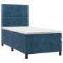 Cama box spring colchón y LED terciopelo azul oscuro 100x200 cm de , Camas y somieres - Ref: Foro24-3136051, Precio: 368,01 €...