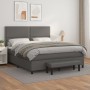 Box spring bed with gray synthetic leather mattress 180x200 cm by , Beds and slatted bases - Ref: Foro24-3137621, Price: 694,...