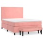 Box spring bed with pink velvet mattress 140x190 cm by , Beds and slatted bases - Ref: Foro24-3137724, Price: 555,89 €, Disco...