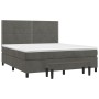 Box spring bed with dark gray velvet mattress 180x200 cm by , Beds and slatted bases - Ref: Foro24-3137798, Price: 651,14 €, ...