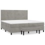 Cama box spring con colchón terciopelo gris claro 200x200 cm de , Camas y somieres - Ref: Foro24-3137803, Precio: 710,54 €, D...