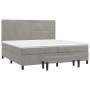 Cama box spring con colchón terciopelo gris claro 200x200 cm de , Camas y somieres - Ref: Foro24-3137803, Precio: 710,54 €, D...