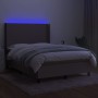 Box spring bed with mattress and LED lights taupe gray fabric 140x190 cm by , Beds and slatted bases - Ref: Foro24-3138153, P...