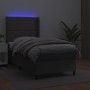 Box spring bed and LED mattress gray synthetic leather 80x200 cm by , Beds and slatted bases - Ref: Foro24-3139293, Price: 35...