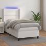 Cama box spring y colchón LED cuero sintético blanco 90x200 cm de , Camas y somieres - Ref: Foro24-3139302, Precio: 393,43 €,...