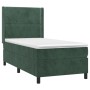 Box spring bed with mattress and LED dark green velvet 90x190 cm by , Beds and slatted bases - Ref: Foro24-3139478, Price: 36...