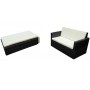 Set muebles de jardín 2 piezas y cojines ratán sintético negro de vidaXL, Conjuntos de jardín - Ref: Foro24-42834, Precio: 23...