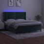 Box spring bed with mattress and LED dark green velvet 180x200cm by , Beds and slatted bases - Ref: Foro24-3139520, Price: 66...