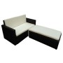 Set muebles de jardín 2 piezas y cojines ratán sintético negro de vidaXL, Conjuntos de jardín - Ref: Foro24-42834, Precio: 23...