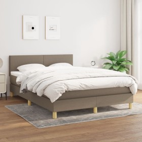 Boxspringbett mit taupegrauer Stoffmatratze 140x190 cm von , Betten und Lattenroste - Ref: Foro24-3140453, Preis: 450,05 €, R...