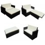 Set muebles de jardín 2 piezas y cojines ratán sintético negro de vidaXL, Conjuntos de jardín - Ref: Foro24-42834, Precio: 23...