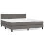 Cama box spring con colchón cuero sintético gris 180x200 cm de , Camas y somieres - Ref: Foro24-3141081, Precio: 574,99 €, De...