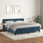 Box spring bed with dark blue velvet mattress 180x200 cm by , Beds and slatted bases - Ref: Foro24-3141261, Price: 529,91 €, ...