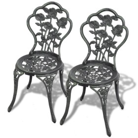 Bistro garden chairs 2 units green cast aluminum by vidaXL, Garden chairs - Ref: Foro24-43175, Price: 150,16 €, Discount: %