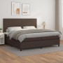 Box spring bed with brown synthetic leather mattress 200x200 cm by , Beds and slatted bases - Ref: Foro24-3142746, Price: 702...