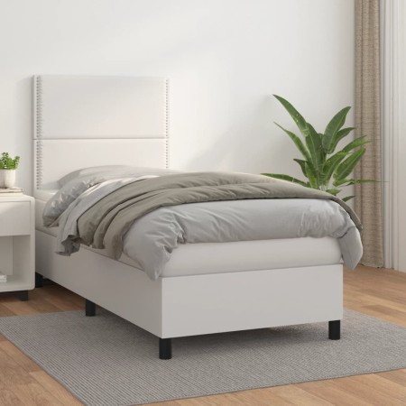 Boxspringbett mit weißer Kunstledermatratze 80x200 cm von , Betten und Lattenroste - Ref: Foro24-3142750, Preis: 340,95 €, Ra...